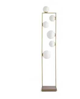 Stojacie lampy miloox by Sforzin Stojacia lampa Buble, zlatá, šesť tienidiel z opálového skla
