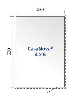 CASANOVA Biohort Záhradný domček BIOHORT CasaNova 430 x 630 (strieborná metalíza) orientace dverí vľavo