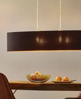 Závesné svietidlá EGLO Textilná závesná lampa Lecio, ovál 100 cm čierna