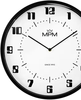 Hodiny Nástenné hodiny MPM, 4206 retro biela
