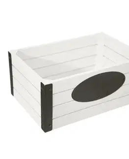 Úložné boxy Orion Drevená debnička s tabuľkou Rustic, 30 x 20 x 13 cm 