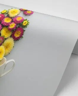 Samolepiace tapety Samolepiaca fototapeta šálka plná kvetov