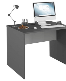 Písacie a pracovné stoly KONDELA Rioma New Typ 12 písací stôl grafit / biela