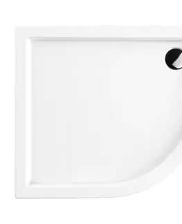 Vane OMNIRES - RIVERSIDE akrylátová sprchová vanička štvrťkruh, ľavá 90 x 80 cm biela lesk /BP/ RIVERSIDE80/90/LBP