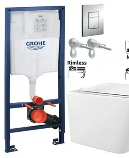 Záchody Rapid SL pre závesné WC 38528SET s chrómovou doskou + WC REA Raul Rimless + SEDADLO 38772001 RA1