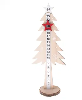 Vianočné dekorácie Adventný drevený kalendár Tree, 30 x 12 cm