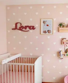 Nálepky na stenu Srdiečka v bielom prevedení - nálepky na stenu do detskej izby