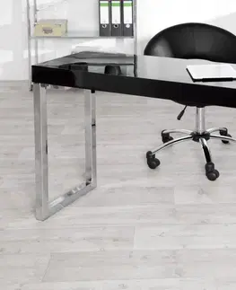 Pracovné stoly Písací stôl ASTERIOS Dekorhome Biela / strieborná