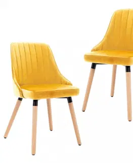 Jedálenské stoličky a kreslá Jedálenská stolička 2 ks zamat / buk Dekorhome Tmavosivá