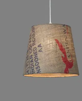Závesné svietidlá lumbono Závesná lampa N°68 Perlbohne, jutové kávové vrece