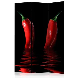 Paravány Paraván Chili pepper Dekorhome 135x172 cm (3-dielny)