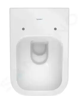 Záchody DURAVIT - Happy D.2 Závesné WC, Rimless, WonderGliss, biela 22220900001
