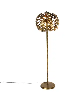 Stojace lampy Vintage stojaca lampa starožitná zlatá 45 cm 2-svetlá - Lipa