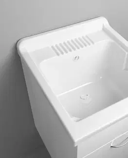 Kúpeľňa AQUALINE - Plastová výlevka so skrinkou 45x50 cm, vrátane sifónu PI4550-01