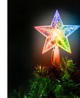 Vianočné dekorácie  LED RGB Vianočná hviezda na stromček 10xLED/2xAA 15cm 