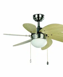 Ventilátory Stropný ventilátor s osvetlením Faro PALAO 33183 javor/nikel