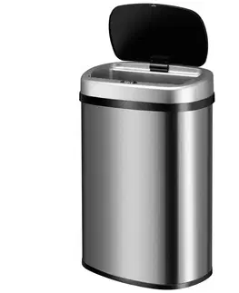 Odpadkové koše Juskys Štvorcový odpadkový kôš so senzorom - 50 L - strieborný