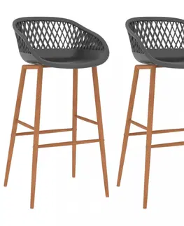 Barové stoličky Barové stoličky 2 ks plast / kov Dekorhome Biela