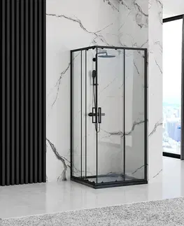 Sprchovacie kúty REA - Sprchovací kút Punto 80x80 čierny REA-K4800