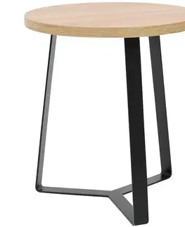 Konferenčné stolíky v podkrovnom štýle Konferenčný stolík Madox 45x50 Prirodzené /kov