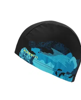 čiapky Látková plavecká čiapka s potlačou Camo čierno-modrá