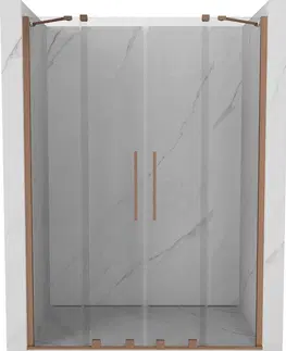 Sprchovacie kúty MEXEN/S - Velar Duo posuvné sprchové dvere 160, transparent, meď kartáčovaná 871-160-000-02-65