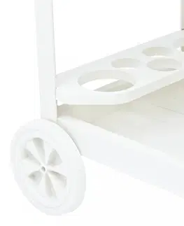 Kuchynské linky Nápojový vozík plast Dekorhome Biela