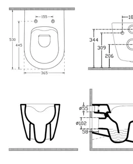 Záchody ISVEA - INFINITY závesná WC misa, Rimless, 36,5x53cm, biela 10NF02001