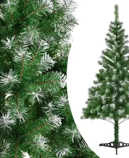 Vianočné ozdoby Juskys Umelý vianočný stromček 120 cm zelená s umelým snehom vrátane stojanu