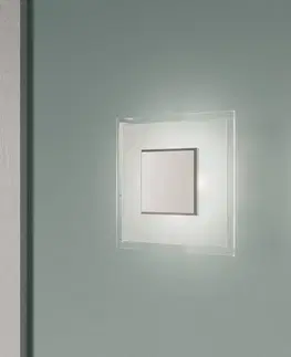 Nástenné svietidlá quitani Quitani LED nástenné svietidlo Lole, sklo, matný hliník, 25 x 25 cm