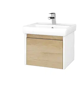 Kúpeľňový nábytok Dreja - Kúpeľňová skrinka BONO SZZ 55 (umývadlo Q) - N01 Biela lesk / Úchytka T34 / D15 Nebraska 203122K