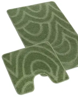 Koberce a koberčeky Bellatex Sada kúpeľňových predložiek Standard Oblúky zelená, 60 x 100 cm, 60 x 50 cm