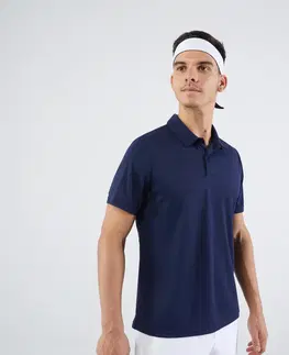 bedminton Pánske polo tričko Essential na tenis s krátkym rukávom tmavomodré
