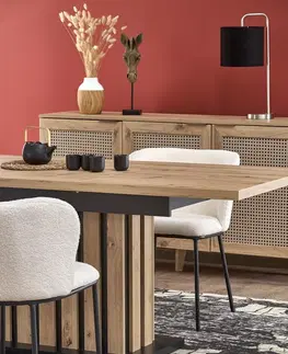 Jedálenské stoly Rozkladací jedálenský stôl LAMELLO Halmar 130-180 x80x76 cm