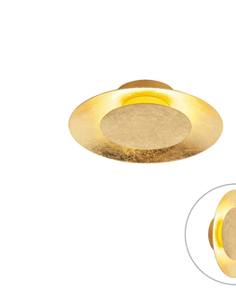 Stropne svietidla Stropné svietidlo v štýle art deco zlato / mosadz vrátane LED - slnko