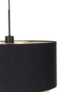 Zavesne lampy Moderná závesná lampa čierna so zlatým duálnym tienidlom 47 cm - Combi