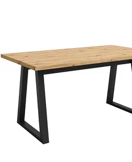 Jedálenské stoly Stôl Iga Dub Artisan / Čierna Mat 160x90
