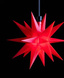 Vianočné svetelné hviezdy STERNTALER LED hviezda exteriér 18-cípa Ø12cm batéria červená