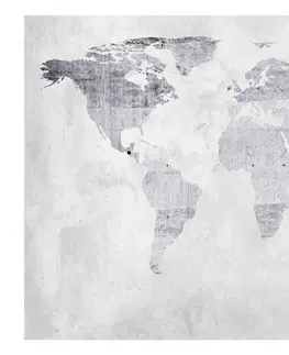 Tapety Samolepiaca tapeta šedá mapa sveta - Concrete Map