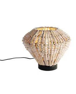 Stolove lampy Orientálna stolná lampa béžová s korálkami - Moti