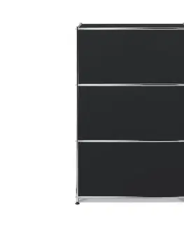 Dressers Kovový regál »CN3« s 2 výklopnými priehradkami, čierny