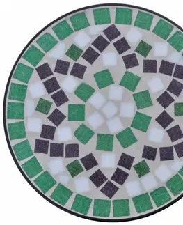 Záhradné stoly Mozaikový stolík na kvety keramika Dekorhome Zelená