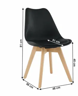 Stoličky Stolička, čierna/buk, BALI 2 NEW