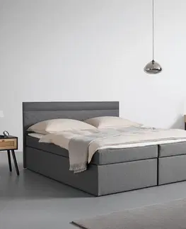 Americké postele Boxspring posteľ s topperom Rosa, 180x200, Antracitová