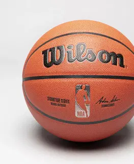 basketbal Basketbalová lopta NBA veľkosť 7 Wilson Signature Series S7 oranžová