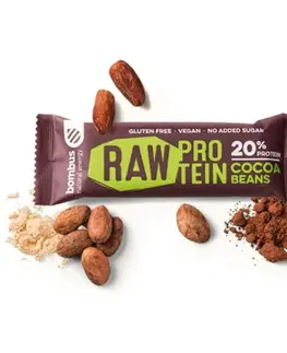 Proteínové tyčinky BOMBUS  Raw protein bar 50 g kakaové bôby