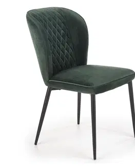 Jedálenské stoličky HALMAR K399 jedálenská stolička tmavozelená / čierna