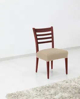 Doplnky do spálne Forbyt Napínací poťah na sedák stoličky Denia smotanová, 45 x 45 cm, sada 2 ks