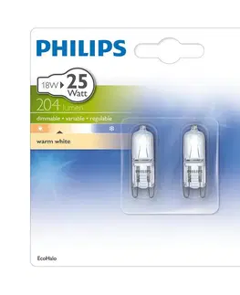 Žiarovky Philips SADA 2x Priemyselná žiarovka Philips ECOHALO G9/18W/230V 2800K 