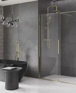 Sprchovacie kúty MEXEN/S - Velár sprchovací kút 150 x 80, transparent, zlatá 871-150-080-01-50